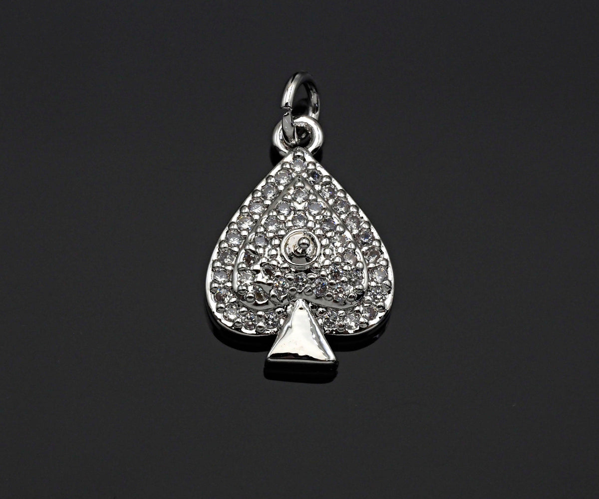CZ Micro Pave Peach Heart Shape Pendant,  12x17mm, sku#F1264C