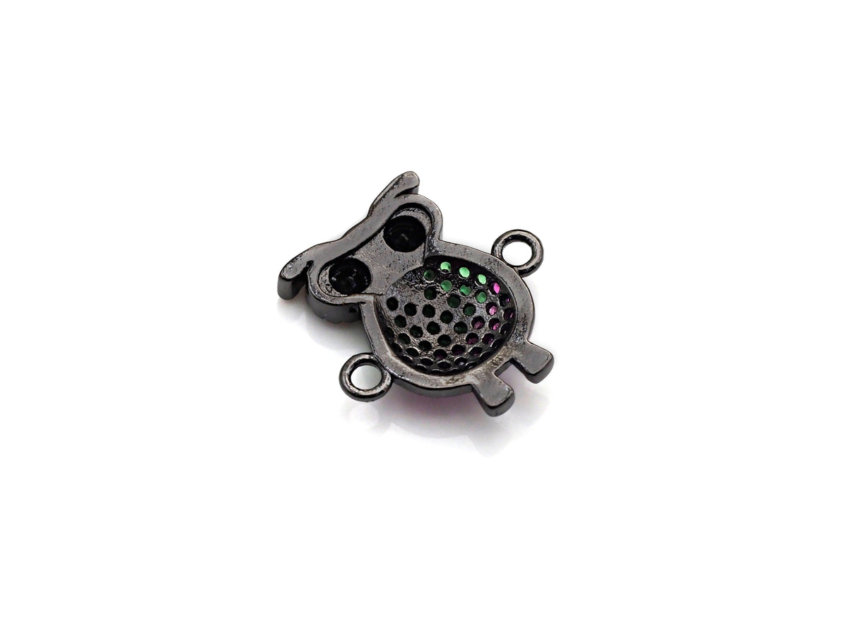 Clorful CZ Micro Pave Owe Connector, Gold/Rose Gold/Silver/Gunmetal plated, mm, Sku#FH108