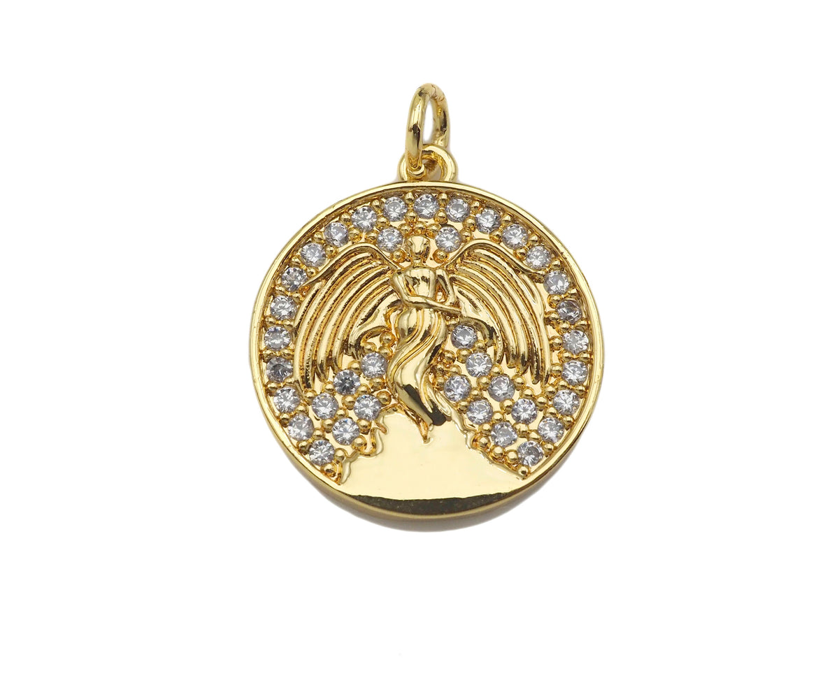 CZ Micro Pave Fairy Angle With Wing charm, sku#L406