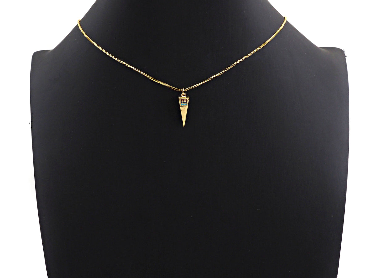 CZ Micro Pave Pyramid 3D Shape Pendant/Charm,Cubic Zirconia Paved Charm, SKU#F1137C