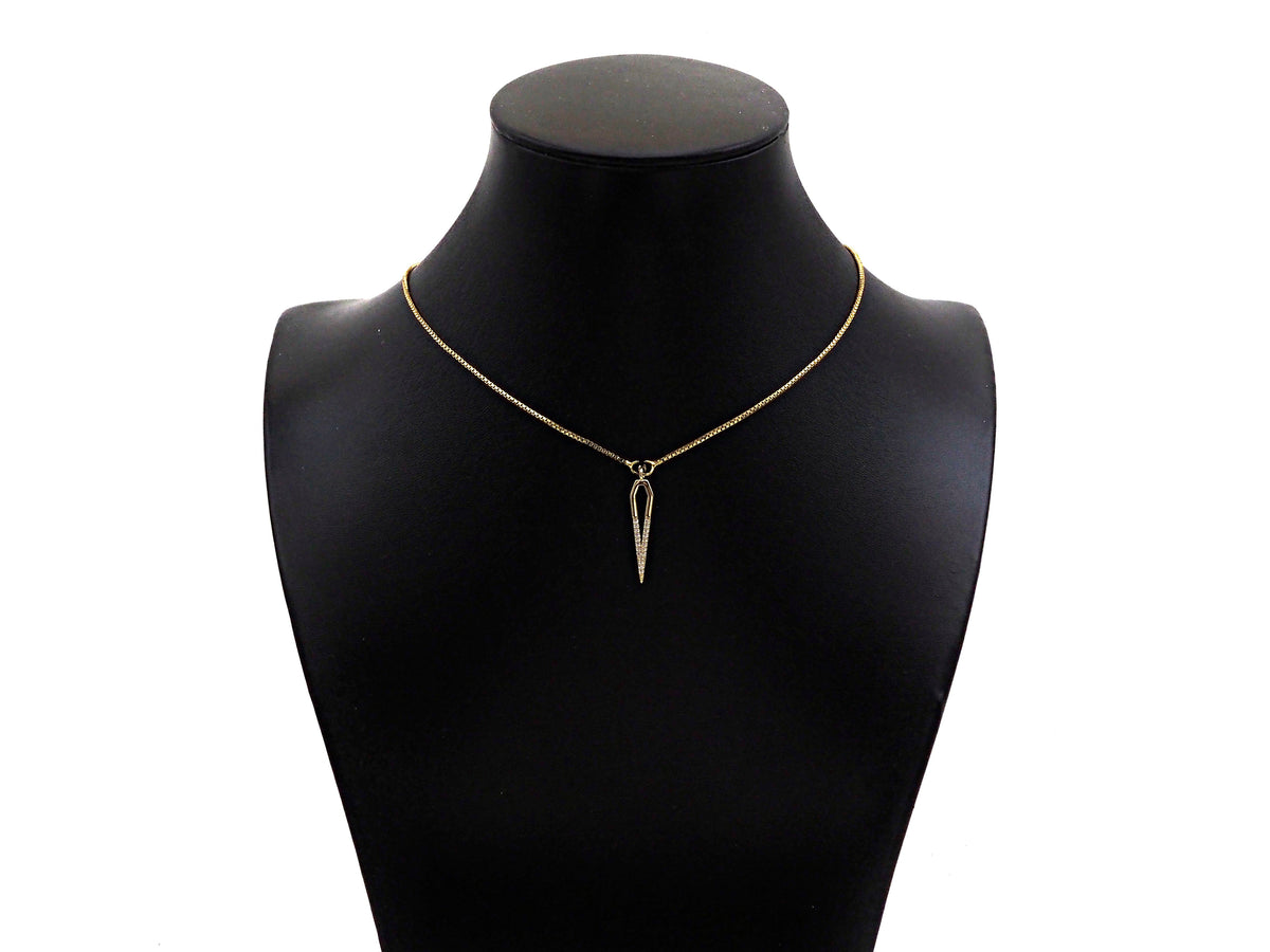 Gold Filled CZ Micro Pave Teardrop Shape Pendant, 14K Gold Filled Charm, Necklace Bracelet Charm Pendant,6x27mm,Sku#CP25