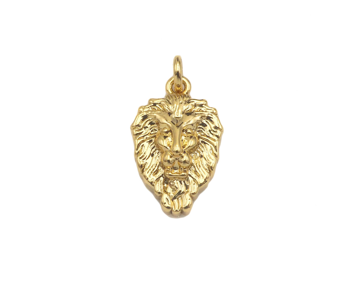Dianty Embossment Lion Head Shape Pendant/Charm,, Sku#F1368C