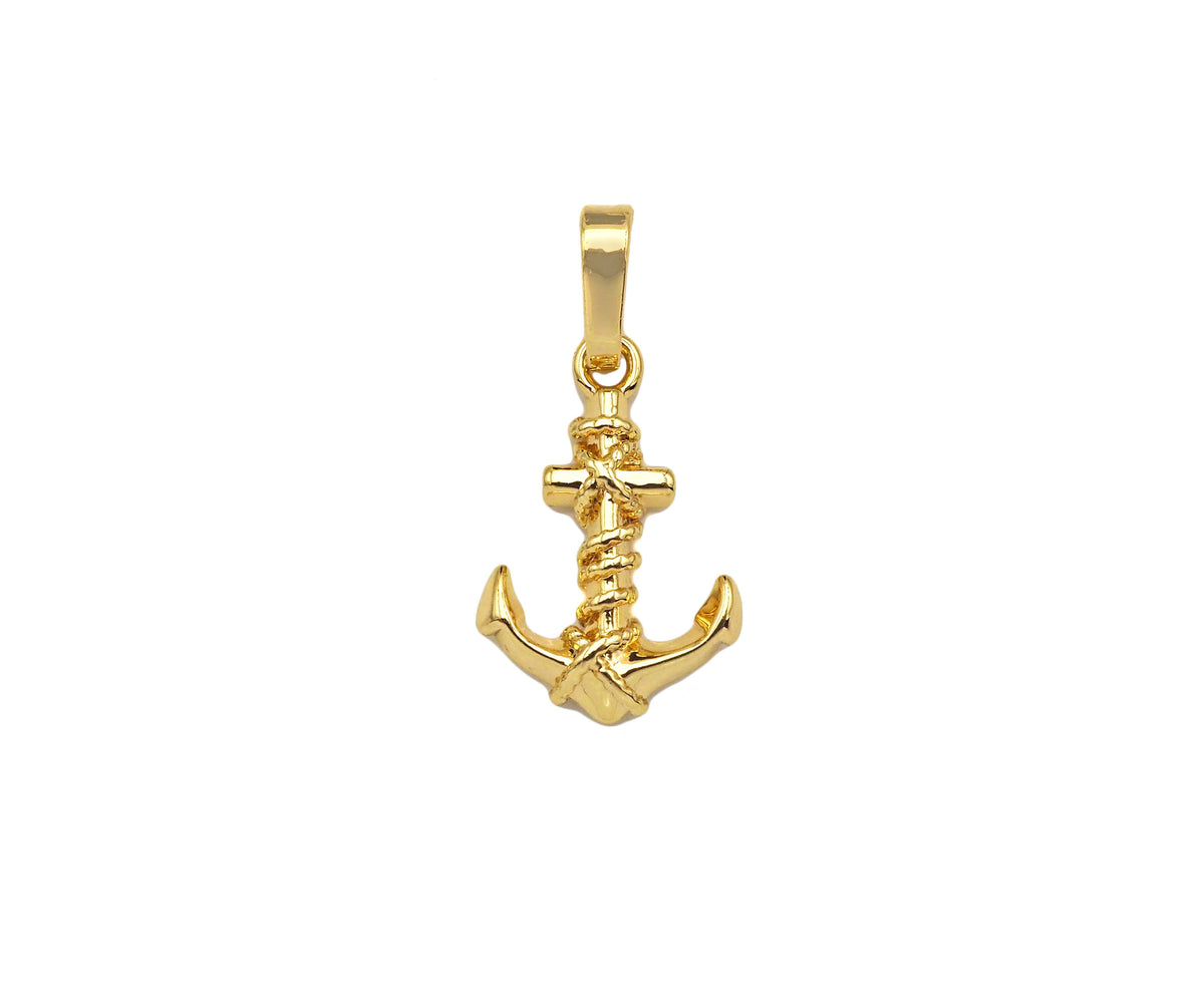 Boat Anchor Shape Pendant/Charm, 18K Gold Charm, Necklace Bracelet Charm Pendant,11x17mm,Sku#FH167