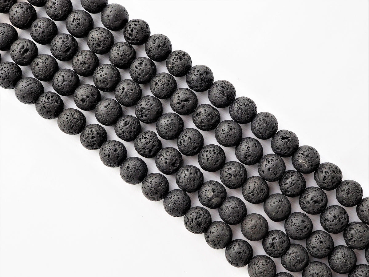 Wholesale Black Lava Round Beads, 4mm/6mm/8mm/10mm/12mm/14mm