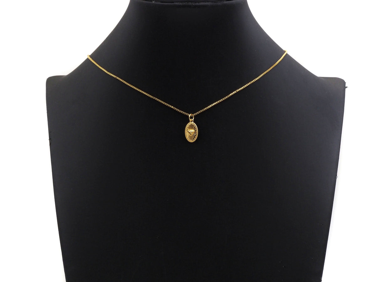 CZ Micro Pave Embossed Diamond On Oval Shape Pendant, Sku#F1229C
