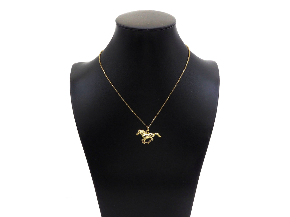 18K Gold Filled Running Horse Shape Pendant,Sku#z1352