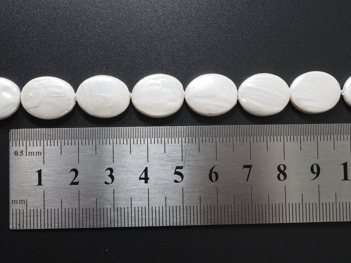 Quality Plated Oval Shape White Mother of Pearl Beads, Flat Oval White Pearl Shell,12x16mm/20x30mm,15inch strand,SKU#U238