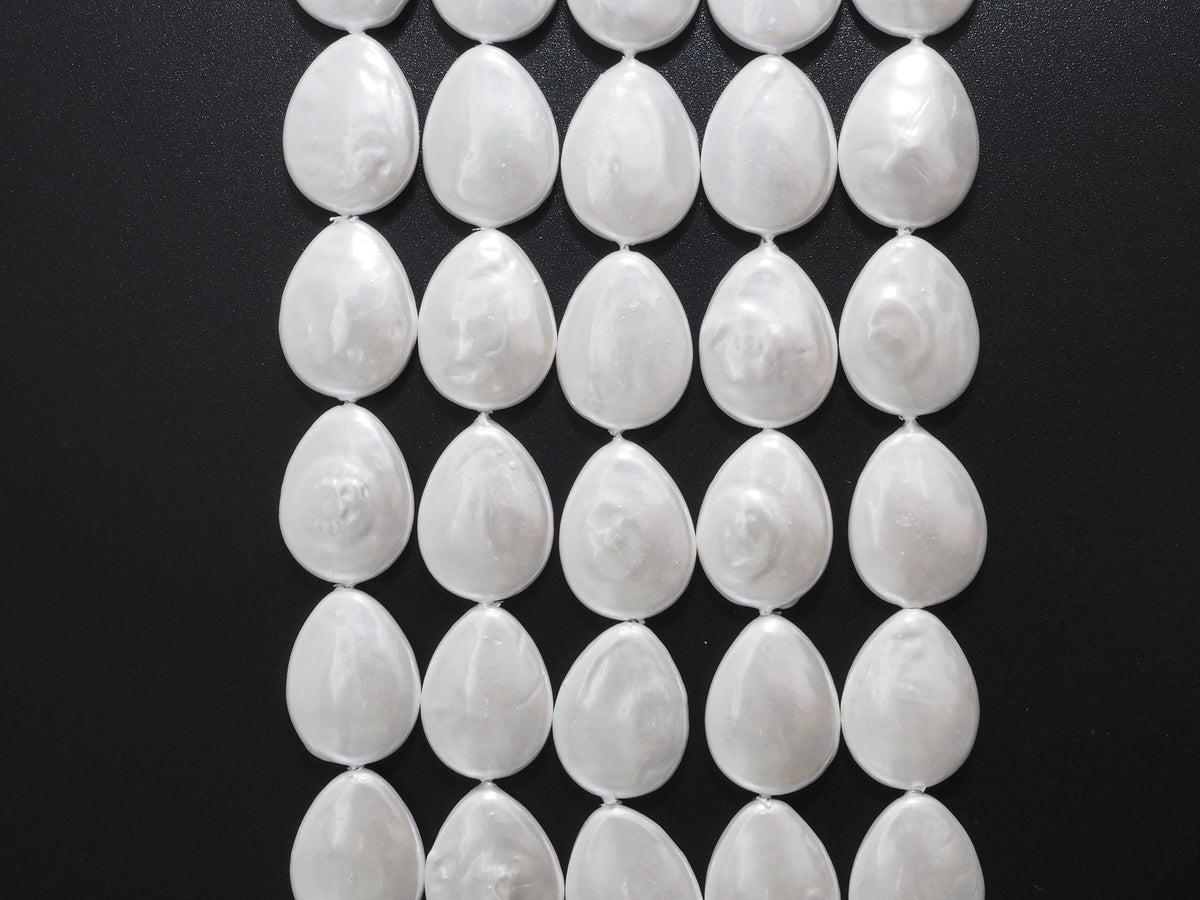 Quality Plated White Mother of Pearl, Mop Shell, Teardrop Shape White Pearl,SKU#U239c