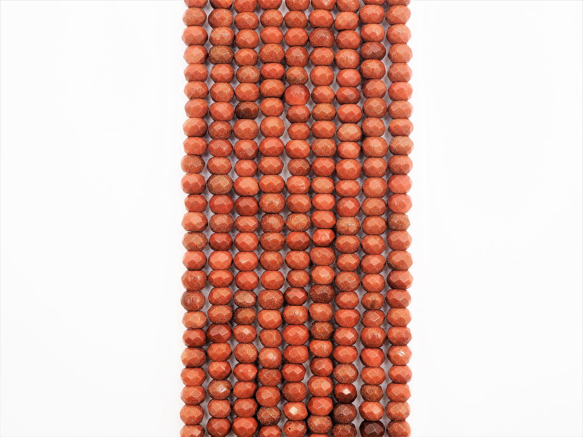 Natural Faceted Goldstone beads, 2x4/4x6/5x8mm Natural Gold Gemstone beads, Natural Goldstone Beads, 15.5inch strand, SKU#U260