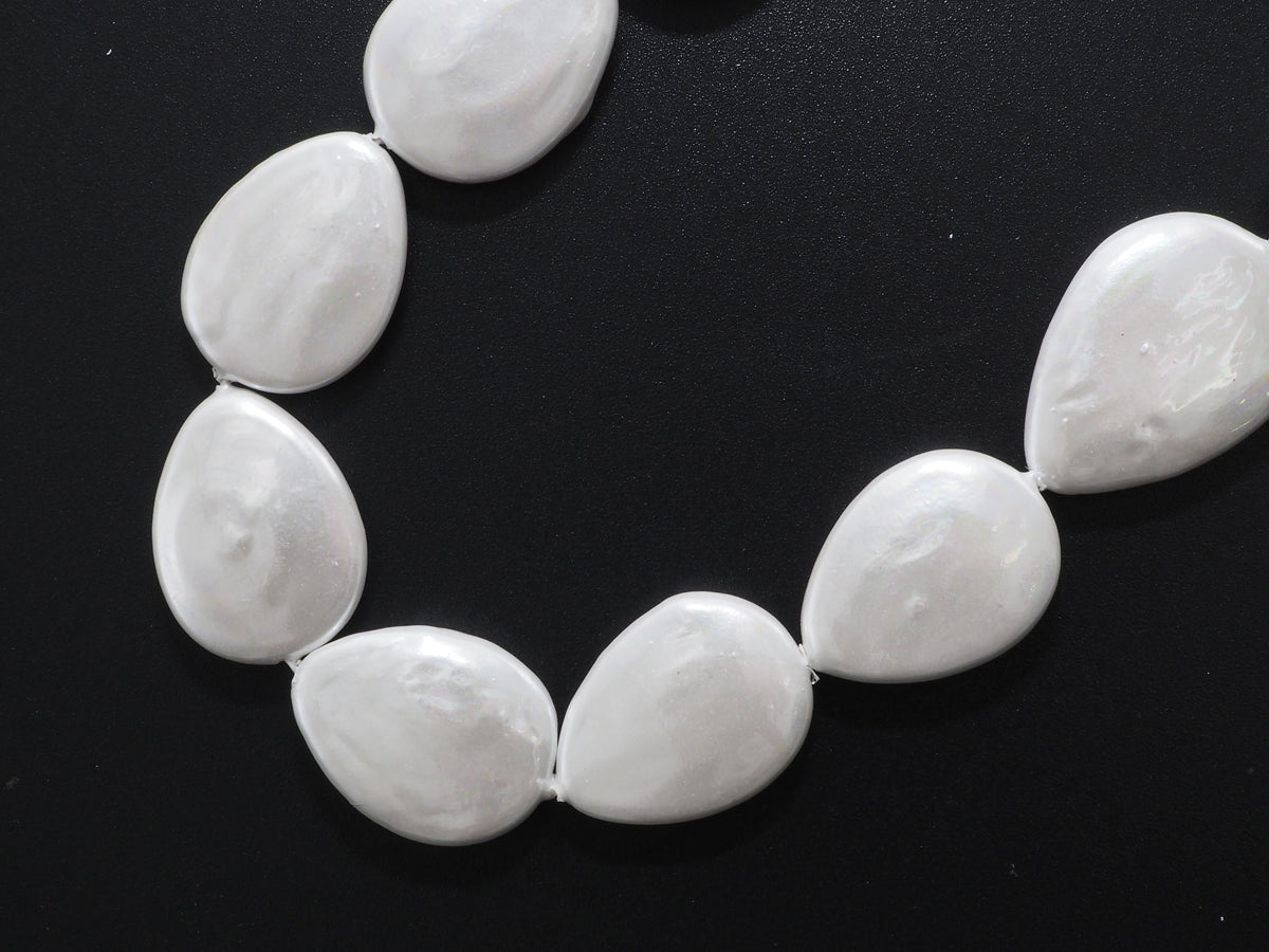 Quality Plated White Mother of Pearl, Mop Shell, Teardrop Shape White Pearl,SKU#U239c