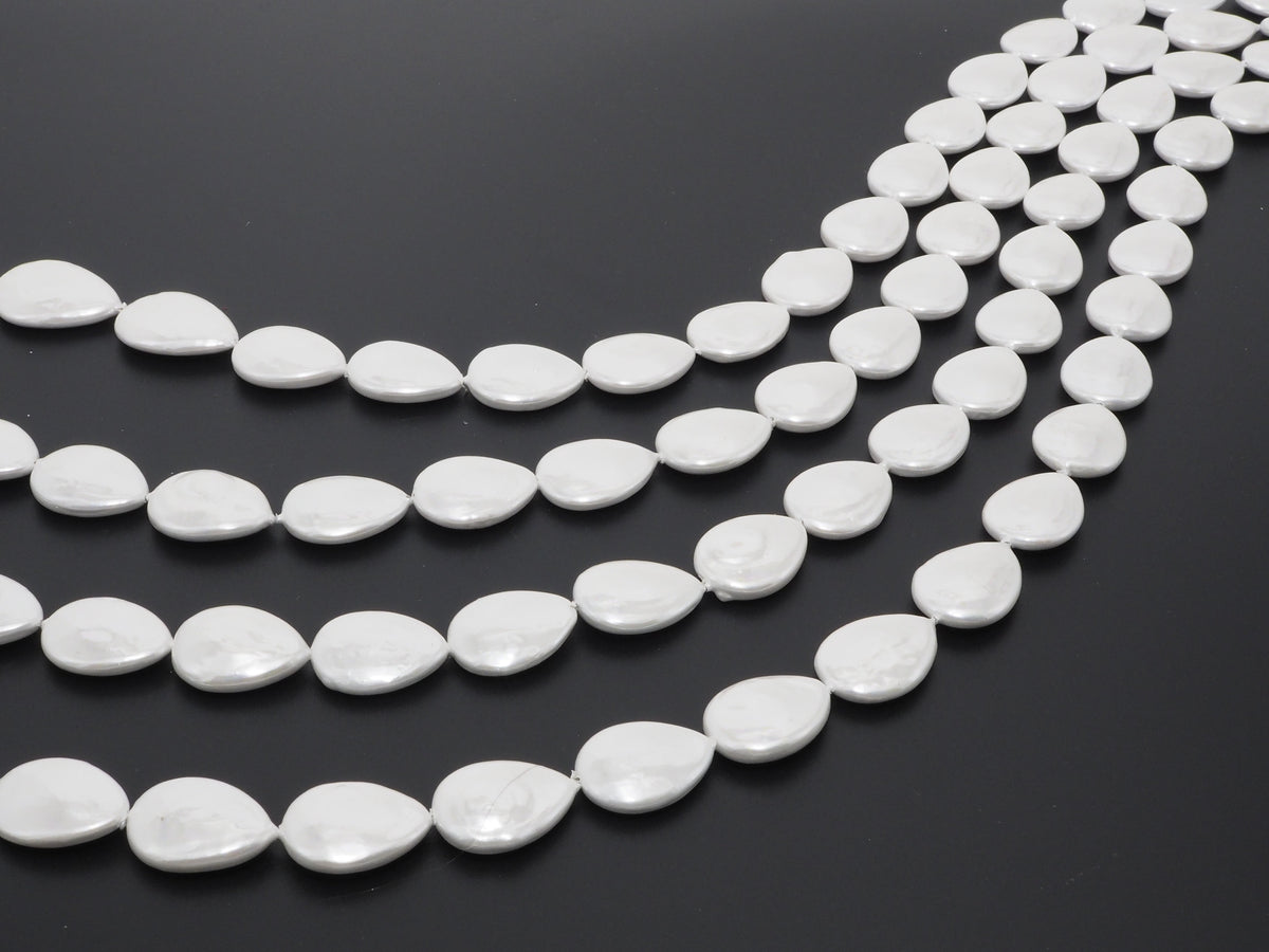 Quality Plated White Mother of Pearl, Mop Shell, Teardrop Shape White Pearl,SKU#U239c