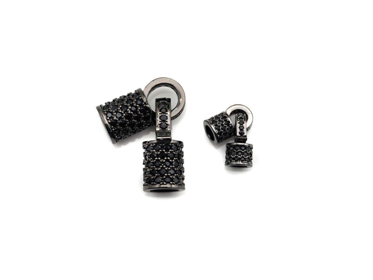 Black CZ Micro Pave Buckle Clasp/Connector/ Link Connector f