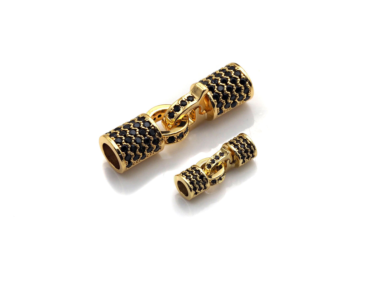 Black CZ Micro Pave Buckle Clasp/Connector/ Link Connector f