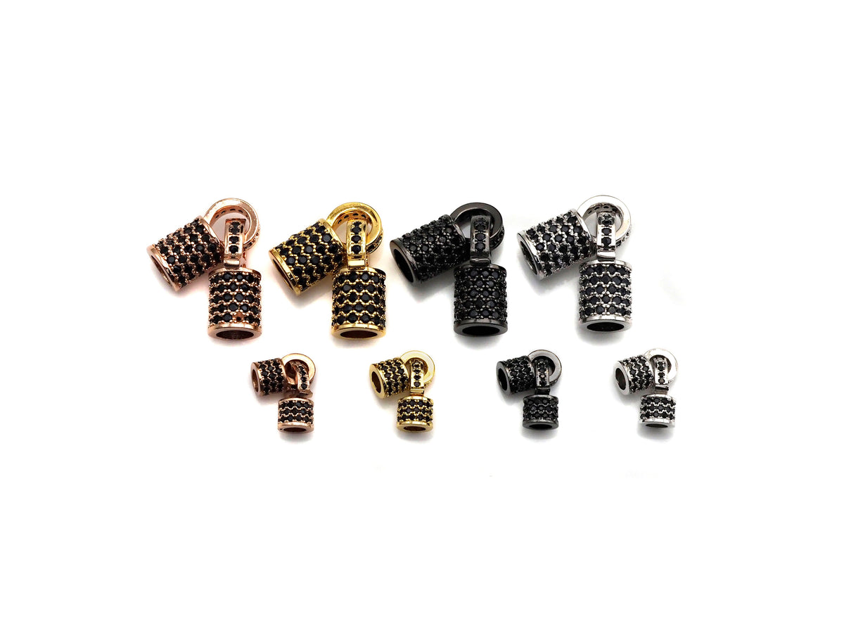 Black CZ Micro Pave Buckle Clasp/Connector/ Link Connector f