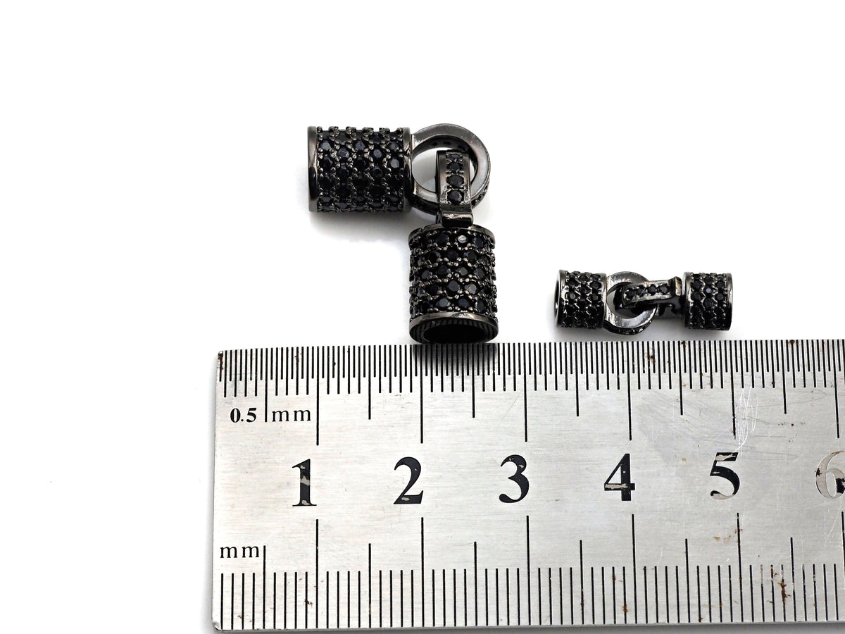 Black CZ Micro Pave Buckle Clasp/Connector/ Link Connector f