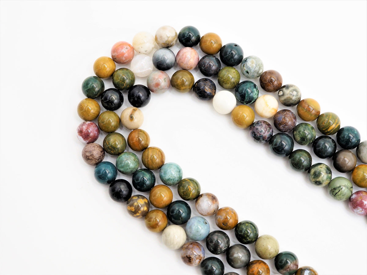 Quality Natural Light Ocean Jasper beads, Smooth Round 6mm/8mm/10mm Natural Gemstone beads, 15.5inch strand, SKU#U296