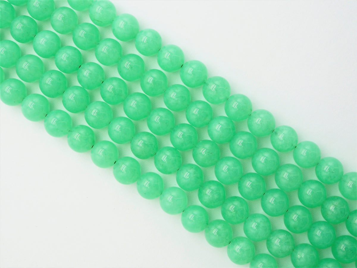 Chrysoprase Jade Round Smooth Beads, 6mm/8mm/10mm Jade,Green Gemstone Beads, 15.5'' Full Strand, SKU#U306C