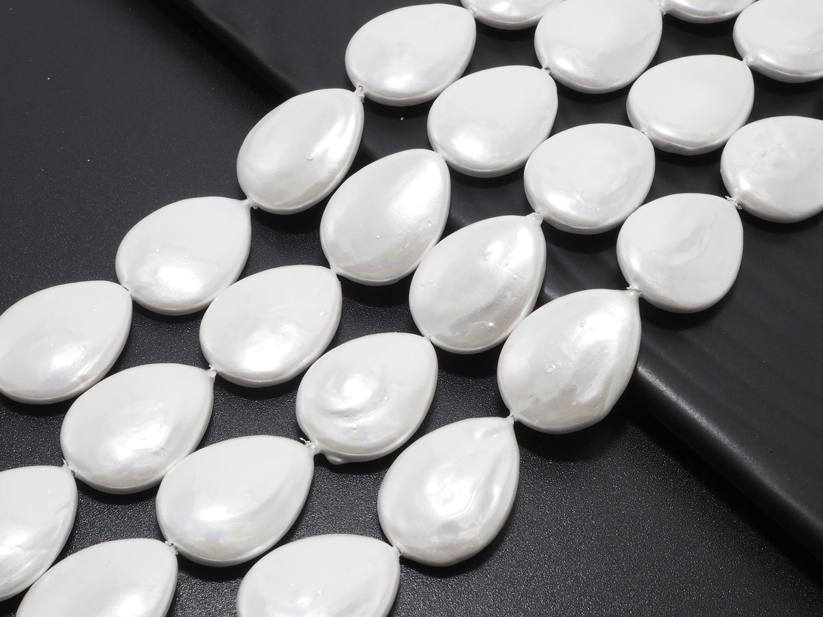 Quality Plated White Mother of Pearl, Mop Shell, Teardrop Shape White Pearl,SKU#U239c