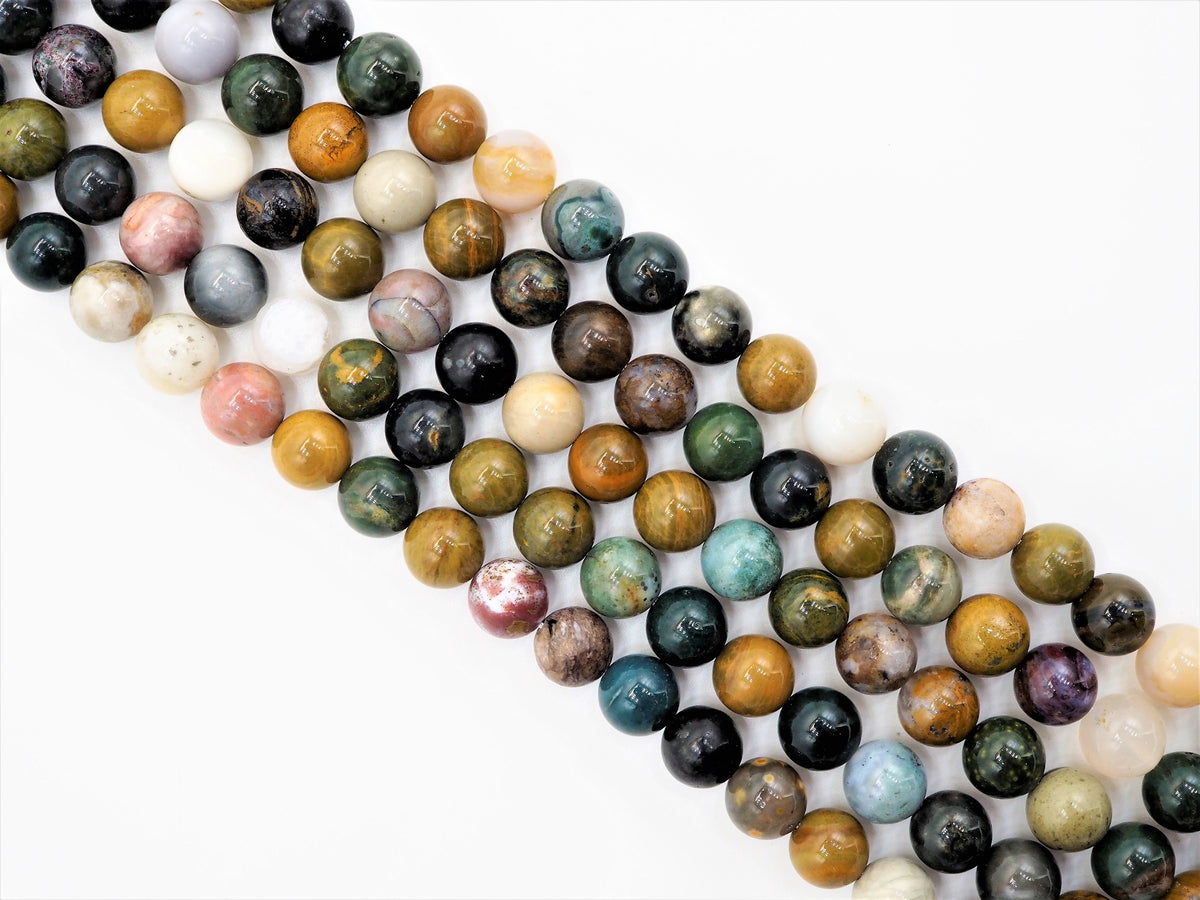 Quality Natural Light Ocean Jasper beads, Smooth Round 6mm/8mm/10mm Natural Gemstone beads, 15.5inch strand, SKU#U296