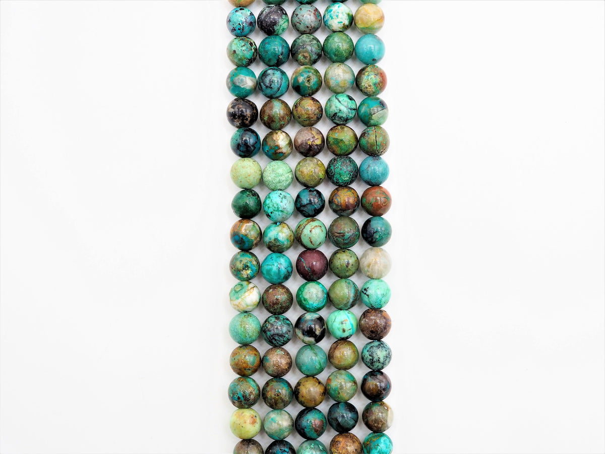 Quality Natural Chrysocolla beads, Round Smooth 6mm/8mm/10mm/12mm Natural Blue Brown Gemstone beads,15.5inch strand, SKU#U297