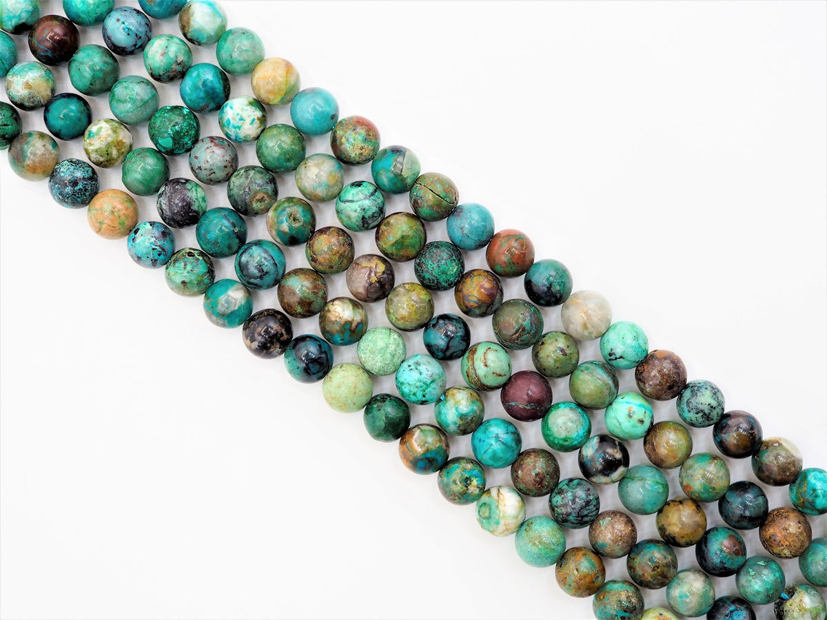 Quality Natural Chrysocolla beads, Round Smooth 6mm/8mm/10mm/12mm Natural Blue Brown Gemstone beads,15.5inch strand, SKU#U297