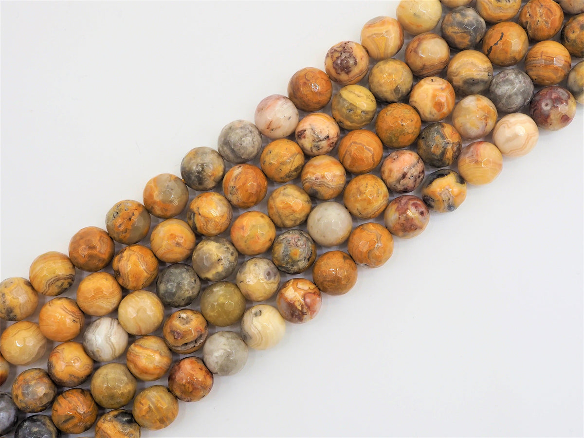 Natural Faceted Crazy Lace Agate beads, 4mm/6mm/10mm/12mm/14mm Natural Yellow Gemstone beads, Natural Agate Beads, 15.5inch strand, SKU#U241