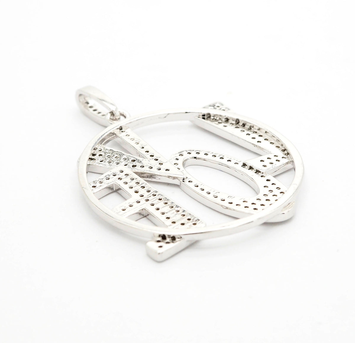 CZ Micro Pave Large LOVE Round Pendant with bail,35x39mm, Cubic Zirconia Love Pave Pendant Beads, Pave Pendant, SKU#F514