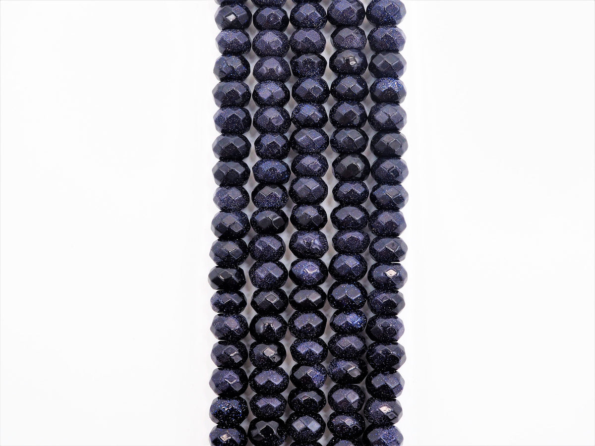 Natural Faceted Blue Goldstone beads, 2x4/4x6/5x8mm Natural Blue Gemstone beads, Natural Goldstone Beads, 15.5inch strand, SKU#U261