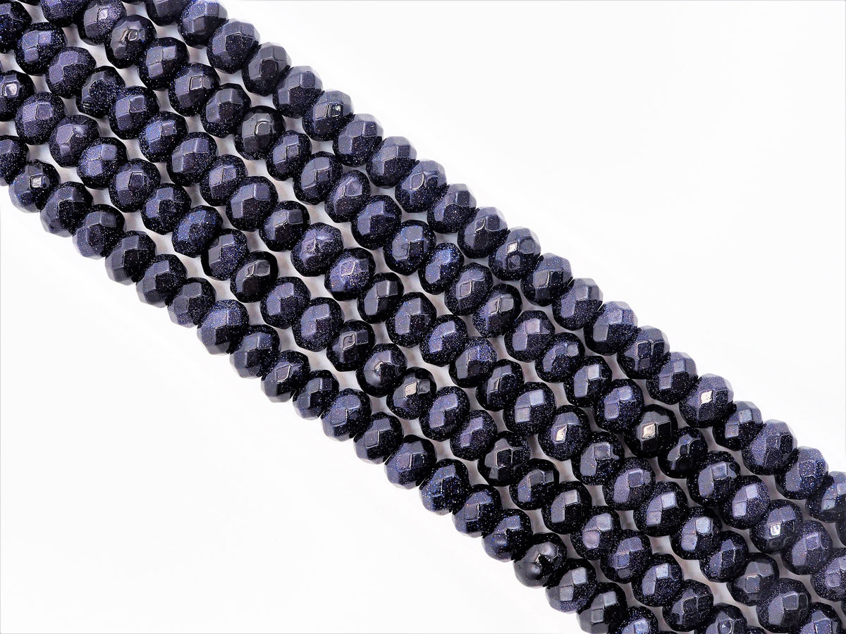 Natural Faceted Blue Goldstone beads, 2x4/4x6/5x8mm Natural Blue Gemstone beads, Natural Goldstone Beads, 15.5inch strand, SKU#U261
