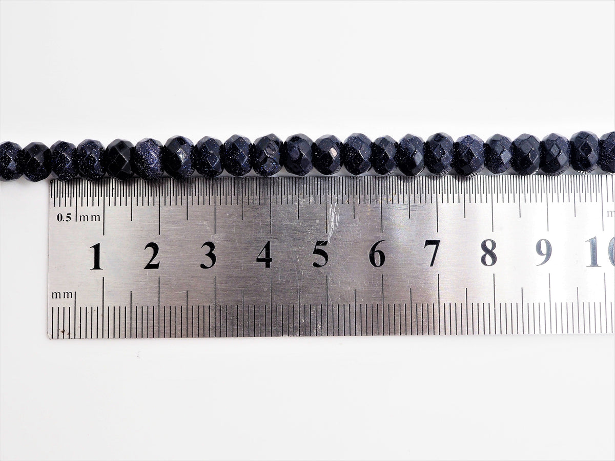 Natural Faceted Blue Goldstone beads, 2x4/4x6/5x8mm Natural Blue Gemstone beads, Natural Goldstone Beads, 15.5inch strand, SKU#U261