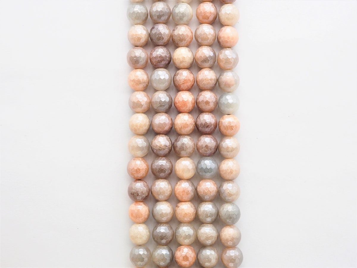 Mystic Plated Pink Faceted Aventurine Beads,6mm/8mm/10mm/12mm,Pink Gray Aventurine Beads,15.5" Full Strand, SKU#U301