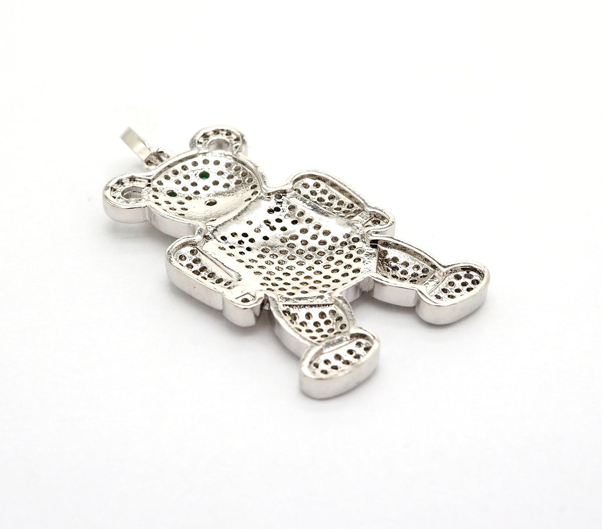 CZ Micro Pave Teddy Bear Pendant/Charm, Cubic Zirconia Focal Bear Pendant, Gold/Silver/Rose Gold/Black, 40mm, SKU#F516