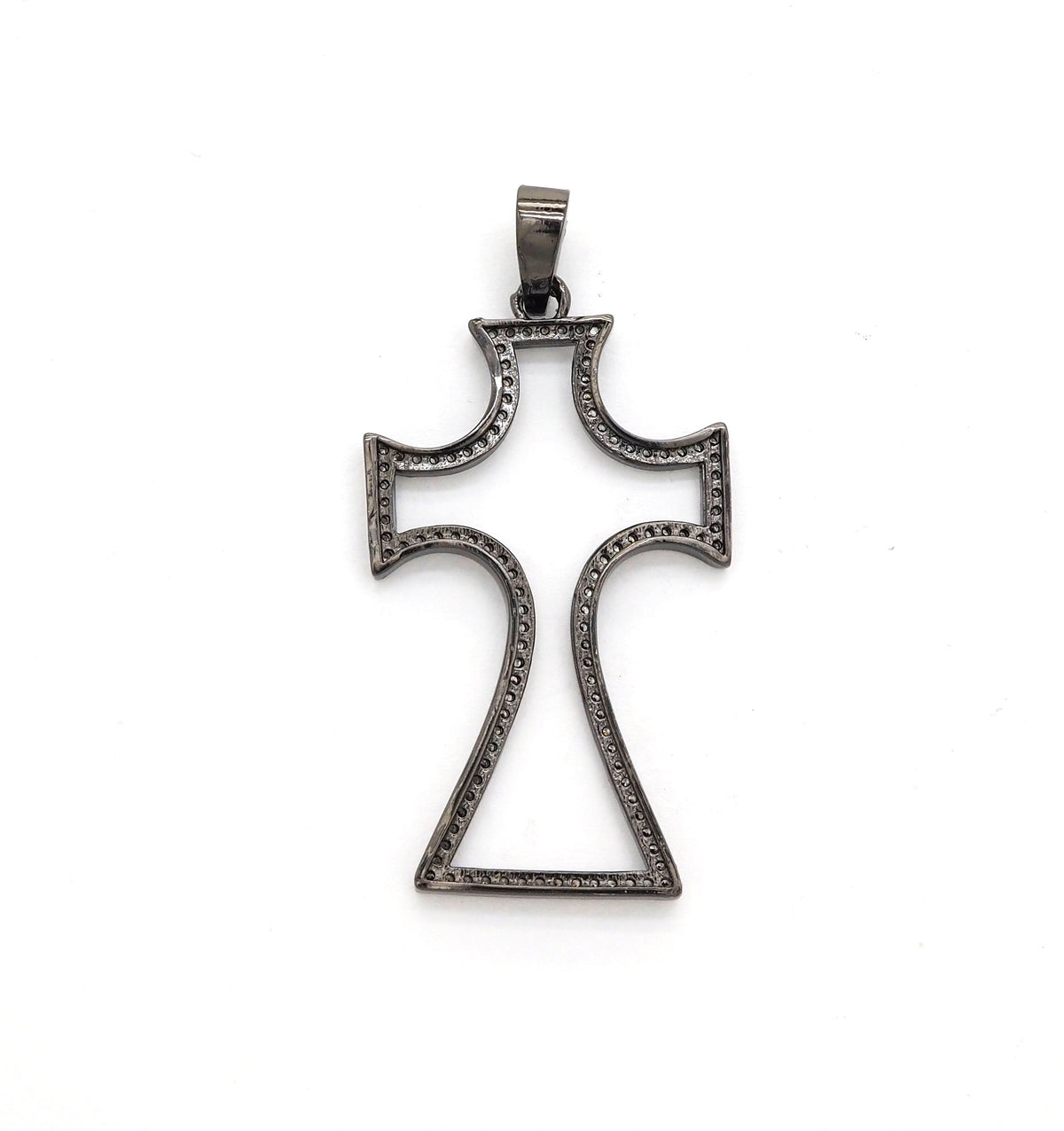 CZ Micro Pave Large Cross Pendant/Focal, Cubic Zirconia Paved Charm, Necklace Bracelet Charm Pendant, 25x44mm,sku#F523