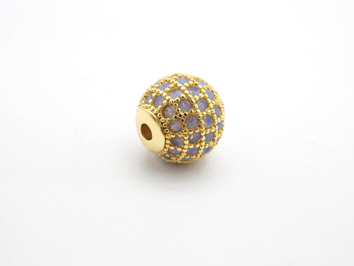 CZ Micro Pave white Opal Round Ball Bead, Cubic Zirconia Pave Beads,  Pave Shamballa Ball beads, CZ Space Beads 8mm/10mm,sku#G409