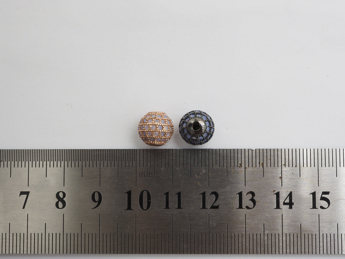 CZ Micro Pave white Opal Round Ball Bead, Cubic Zirconia Pave Beads,  Pave Shamballa Ball beads, CZ Space Beads 8mm/10mm,sku#G409