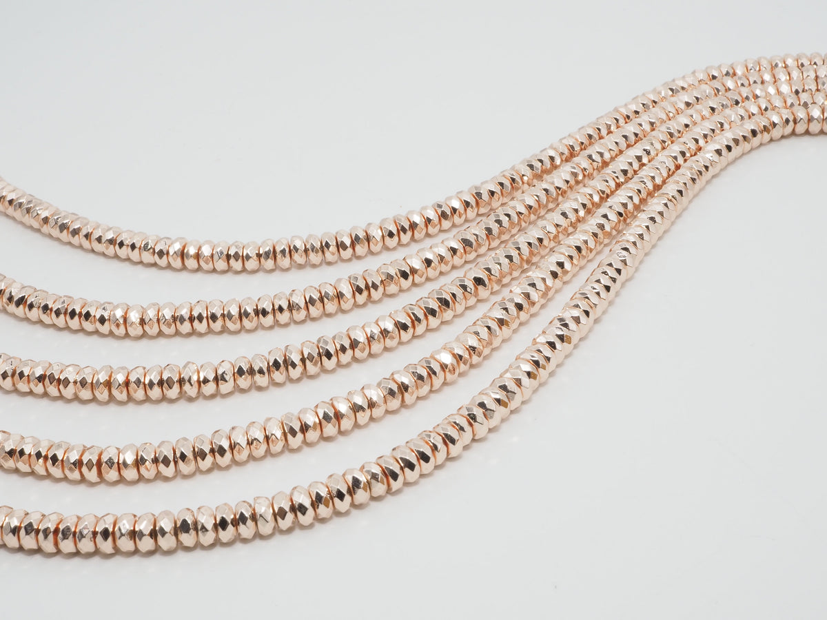 2018 New Light Rose Gold Color Hematite-2x3/2x4/3x6/3x8mm Ro