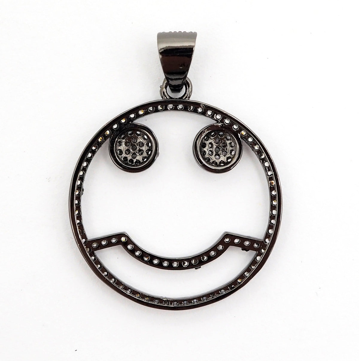 CZ Micro Pave Cute Face Round Pendant with bail, 30x27mm, Cubic Zirconia Round Pave Pendant Charm Beads, Pave Pendant, SKU#F500/F533
