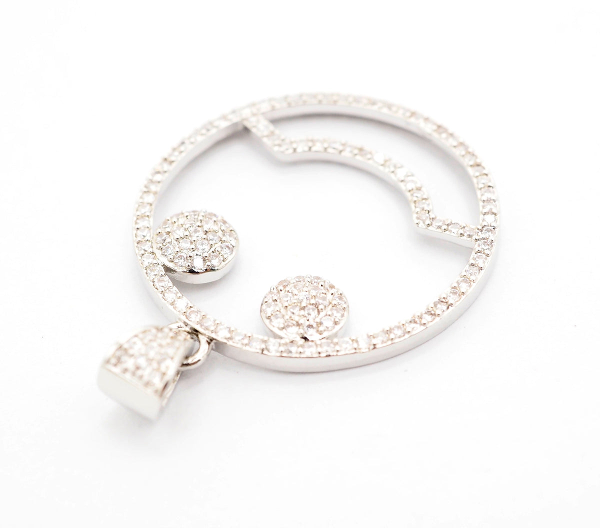 CZ Micro Pave Cute Face Round Pendant with bail, 30x27mm, Cubic Zirconia Round Pave Pendant Charm Beads, Pave Pendant, SKU#F500/F533