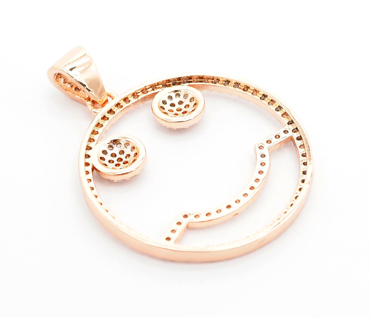 CZ Micro Pave Cute Face Round Pendant with bail, 30x27mm, Cubic Zirconia Round Pave Pendant Charm Beads, Pave Pendant, SKU#F500/F533