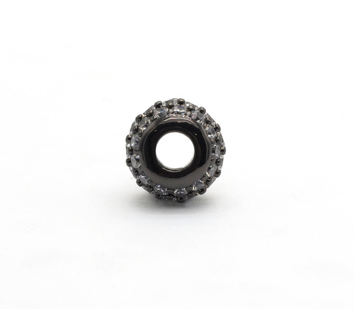 CZ Micro Pave Large Hole Rondelle Beads, Cubic Zirconia Pave Beads, 6mm/8mm/10mm Shamballa Ball beads, CZ Space Beads,sku#G412