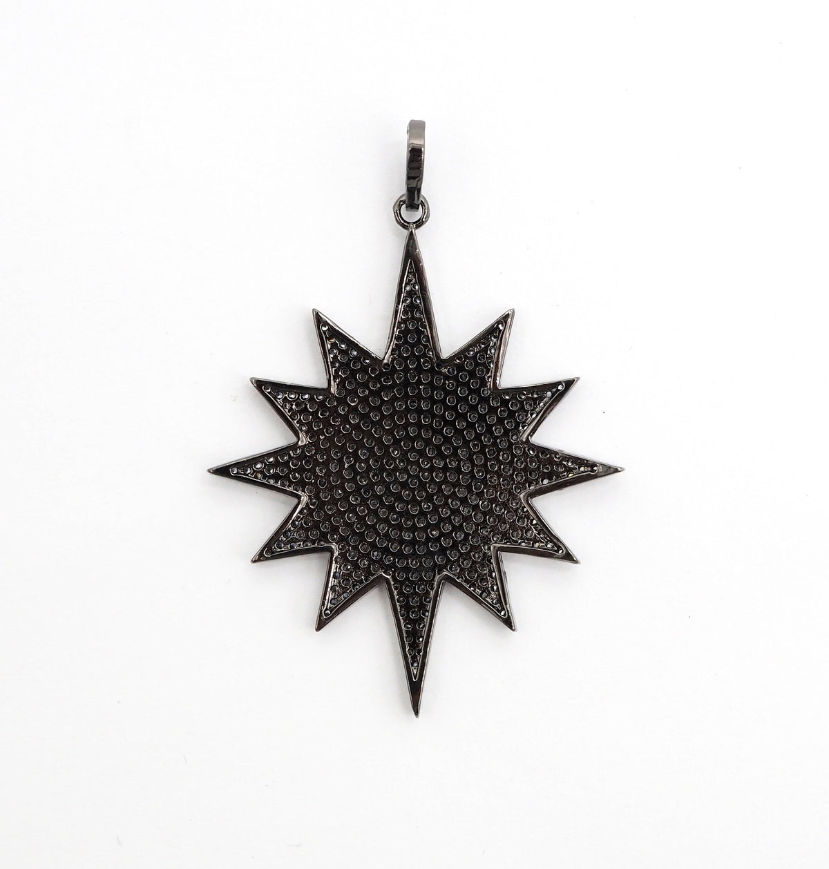 Large CZ Micro Pave North Star/Polar Star Pendant/Focal,Cubic Zirconia Paved Charm, Necklace Bracelet Charm Pendant, 40x50mm,sku#F505