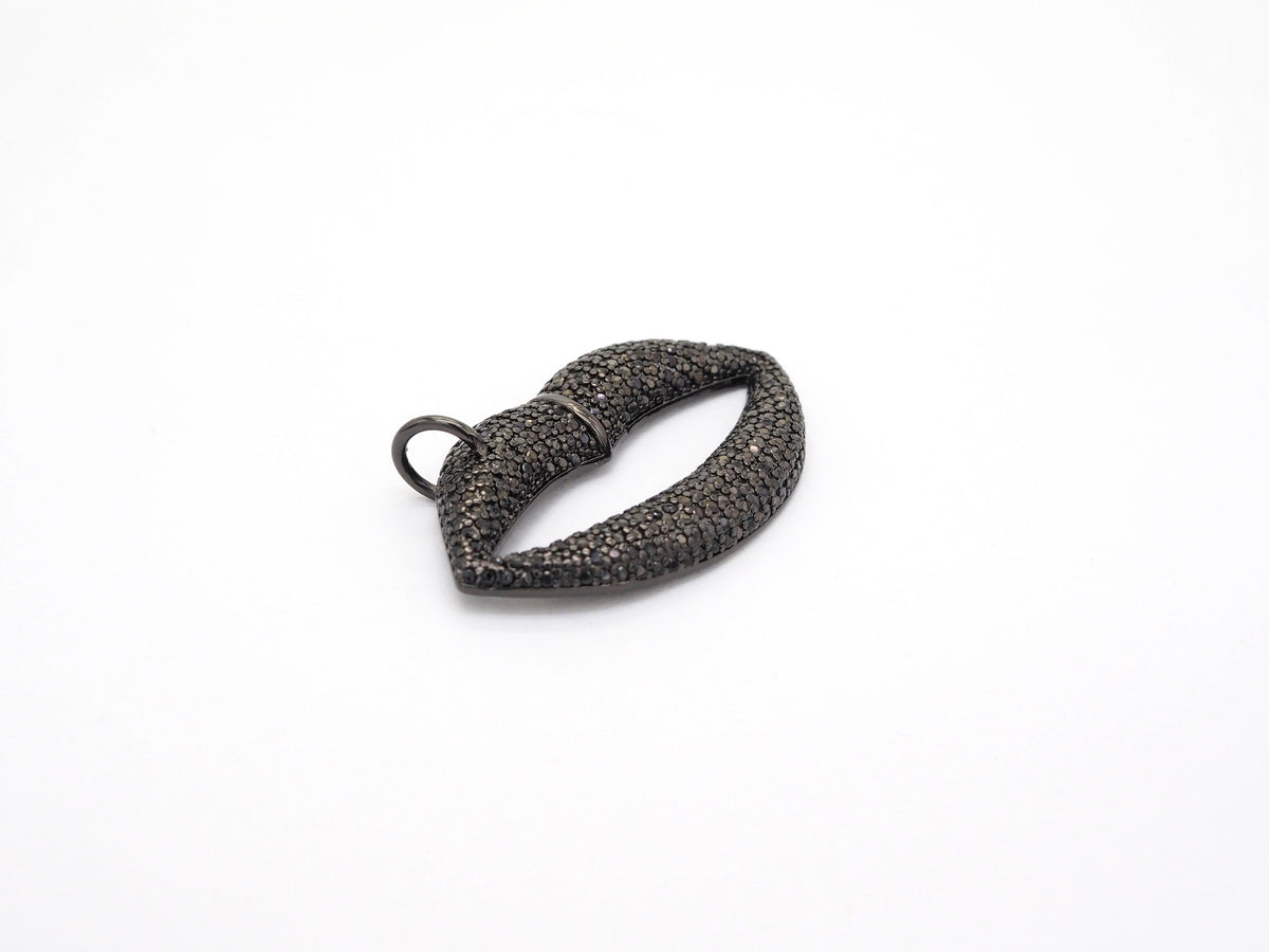 Black CZ Pave On Black Micro Pave Lip Pendant/FOCAL, Cubic Zirconia Pendant Charm, Fashion Jewelry Findings, 21x37mm, sku#F531/F522