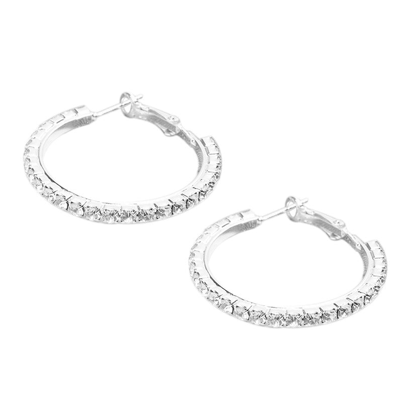 Korean Fashion Exaggerated With Diamond Big Ear Circle Female Earrings