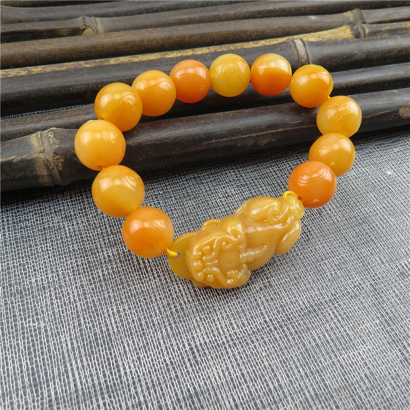 Women's & Men's Plastic Beads Imitation Beeswax Ivory Jade Bracelets