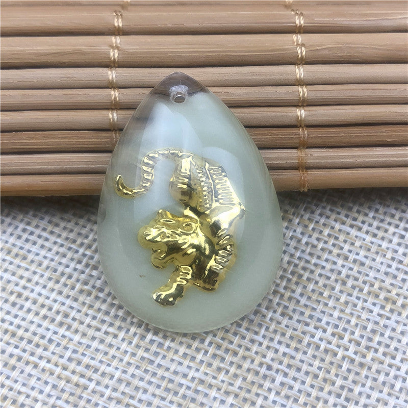 Women's & Men's Gold Crystal Inlaid Gilded Luminous Twee Pendants