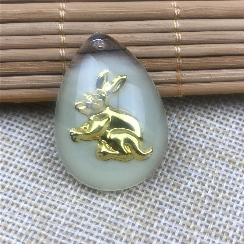 Women's & Men's Gold Crystal Inlaid Gilded Luminous Twee Pendants