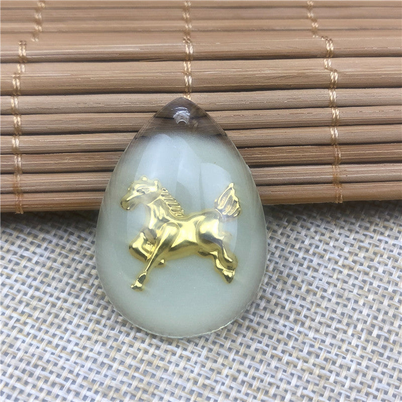Women's & Men's Gold Crystal Inlaid Gilded Luminous Twee Pendants