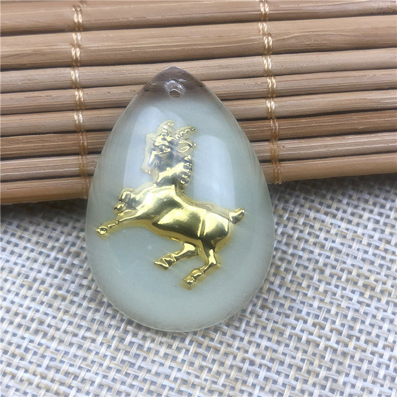 Women's & Men's Gold Crystal Inlaid Gilded Luminous Twee Pendants