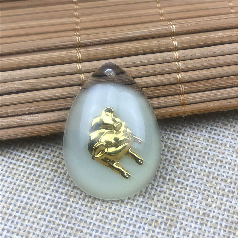 Women's & Men's Gold Crystal Inlaid Gilded Luminous Twee Pendants