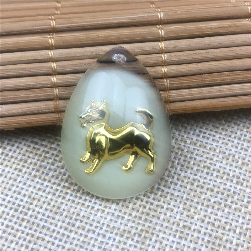 Women's & Men's Gold Crystal Inlaid Gilded Luminous Twee Pendants